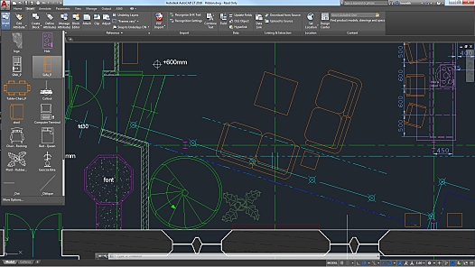 AutoCAD LT 2018 리본 탭 및 패널