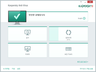 KASPERSKY Anti Virus 상태