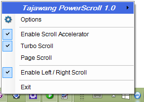 PowerScroll 메뉴