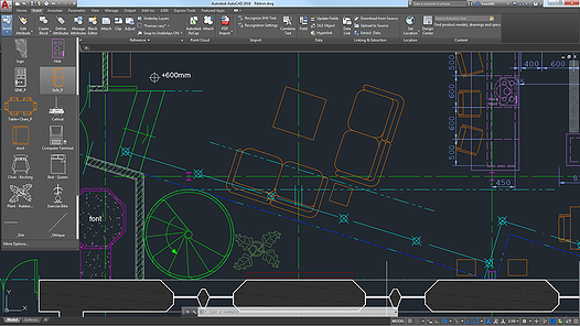 AutoCAD 2018 리본 탭 및 패널