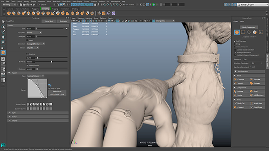 Maya LT Built-in sculpting tools