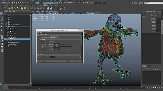 Maya LT Automated LOD generation