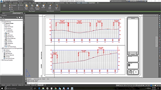 AutoCAD Civil 3D 평면 및 종단 시트 생성