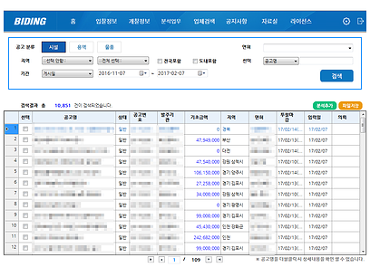 Biding 입찰정보