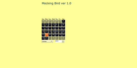 mockingbird calendar