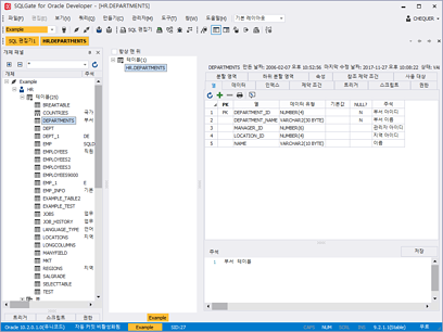 SQLGate for Oracle 개체 패널