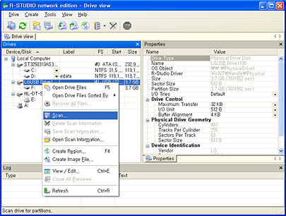 R-STUDIO 드라이브 스캔