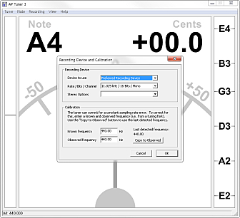 recording device and calibration