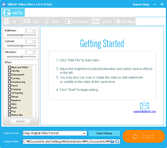 GiliSoft Video Editor 효과화면